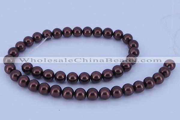 CGL113 10PCS 16 inches 6mm round dyed glass pearl beads wholesale