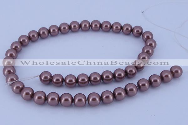 CGL123 10PCS 16 inches 6mm round dyed glass pearl beads wholesale