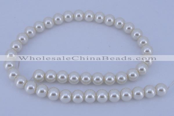 CGL15 5PCS 16 inches 10mm round dyed glass pearl beads wholesale