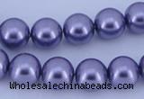 CGL157 5PCS 16 inches 14mm round dyed glass pearl beads wholesale