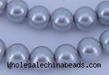 CGL162 10PCS 16 inches 4mm round dyed glass pearl beads wholesale