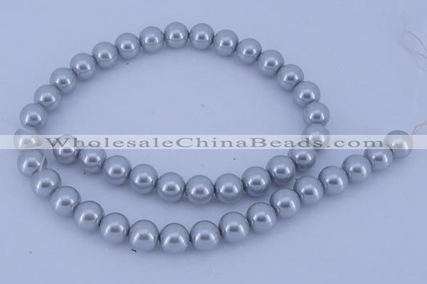 CGL166 5PCS 16 inches 12mm round dyed glass pearl beads wholesale