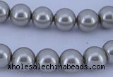 CGL175 5PCS 16 inches 10mm round dyed glass pearl beads wholesale