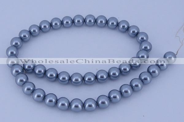 CGL182 10PCS 16 inches 4mm round dyed glass pearl beads wholesale