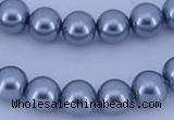 CGL187 5PCS 16 inches 14mm round dyed glass pearl beads wholesale