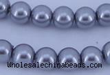 CGL193 10PCS 16 inches 6mm round dyed glass pearl beads wholesale