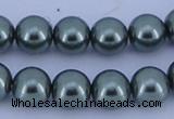 CGL215 5PCS 16 inches 10mm round dyed glass pearl beads wholesale