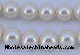 CGL23 10PCS 16 inches 6mm round dyed glass pearl beads wholesale