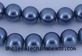 CGL234 10PCS 16 inches 8mm round dyed glass pearl beads wholesale