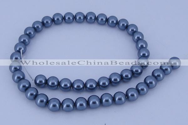 CGL235 5PCS 16 inches 10mm round dyed glass pearl beads wholesale