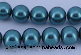 CGL245 5PCS 16 inches 10mm round dyed glass pearl beads wholesale