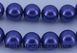 CGL266 5PCS 16 inches 12mm round dyed glass pearl beads wholesale