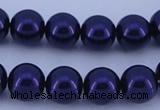 CGL273 10PCS 16 inches 6mm round dyed glass pearl beads wholesale