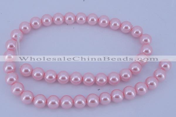 CGL302 10PCS 16 inches 4mm round dyed glass pearl beads wholesale