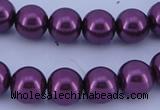 CGL333 10PCS 16 inches 6mm round dyed glass pearl beads wholesale