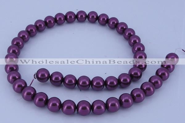 CGL335 5PCS 16 inches 10mm round dyed glass pearl beads wholesale