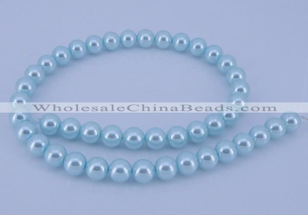 CGL348 5PCS 16 inches 16mm round dyed glass pearl beads wholesale