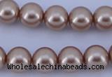 CGL354 10PCS 16 inches 8mm round dyed glass pearl beads wholesale