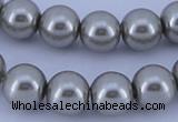 CGL372 10PCS 16 inches 4mm round dyed glass pearl beads wholesale