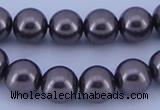 CGL406 5PCS 16 inches 12mm round dyed glass pearl beads wholesale