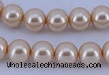 CGL44 10PCS 16 inches 8mm round dyed glass pearl beads wholesale