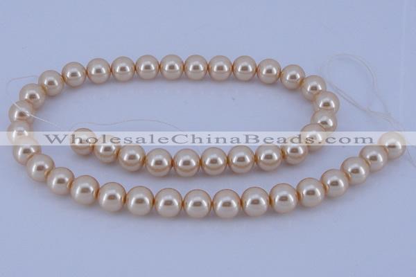 CGL46 5PCS 16 inches 12mm round dyed glass pearl beads wholesale