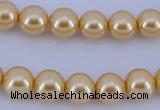 CGL52 10PCS 16 inches 4mm round dyed glass pearl beads wholesale