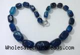 CGN107 20 inches 10*15mm - 20*30mm nuggets agate gemstone necklaces