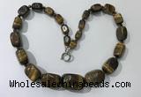 CGN128 22 inches 10*14mm - 20*30mm nuggets yellow tiger eye necklaces