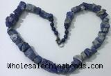 CGN163 18.5 inches 12*16mm - 13*18mm nuggets lapis lazuli necklaces