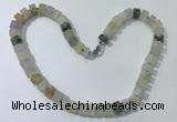 CGN176 20 inches 7*12mm - 9*12mm tyre matte mixed quartz necklaces