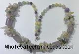 CGN303 27.5 inches chinese crystal & mixed quartz beaded necklaces