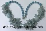 CGN335 20.5 inches chinese crystal & mixed gemstone beaded necklaces