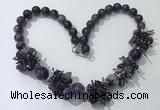 CGN352 19.5 inches chinese crystal & amethyst beaded necklaces