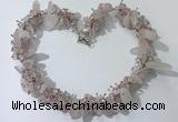 CGN400 19.5 inches chinese crystal & rose quartz chips beaded necklaces