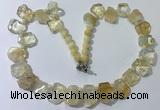 CGN430 20 inches freeform citrine gemstone beaded necklaces