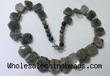 CGN431 20 inches freeform labradorite gemstone beaded necklaces