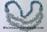 CGN516 23.5 inches chinese crystal & mixed gemstone beaded necklaces