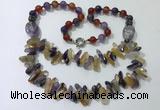 CGN519 23.5 inches chinese crystal & mixed gemstone beaded necklaces