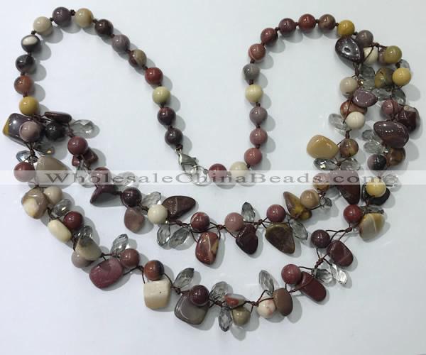 CGN531 19.5 inches chinese crystal & mookaite beaded necklaces