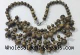 CGN565 19.5 inches stylish 4mm - 12mm yellow tiger eye beaded necklaces