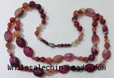 CGN585 23.5 inches striped agate gemstone beaded necklaces