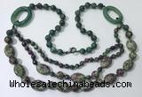 CGN604 23.5 inches imitation ruby zoisite gemstone beaded necklaces