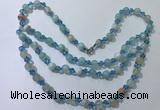 CGN655 22 inches chinese crystal & striped agate beaded necklaces