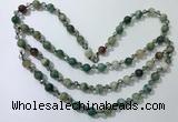 CGN658 22 inches chinese crystal & striped agate beaded necklaces