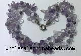 CGN710 22 inches fashion 3 rows amethyst beaded necklaces