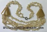 CGN780 23.5 inches stylish citrine gemstone chips necklaces