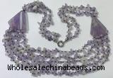 CGN781 23.5 inches stylish lavender amethyst chips necklaces