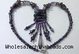 CGN811 19.5 inches chinese crystal & amethyst statement necklaces