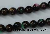 CGO02 15.5 inches 6mm round gold multi-color stone beads